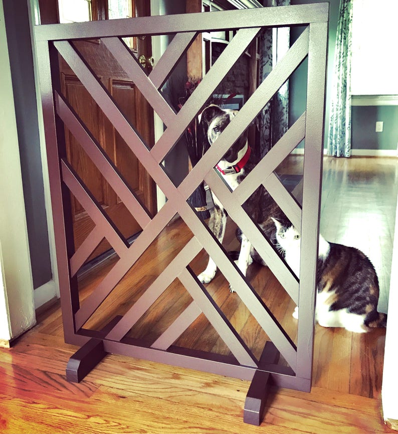 Geometric Stand Alone Baby Gate Room Divider Pet Security Etsy