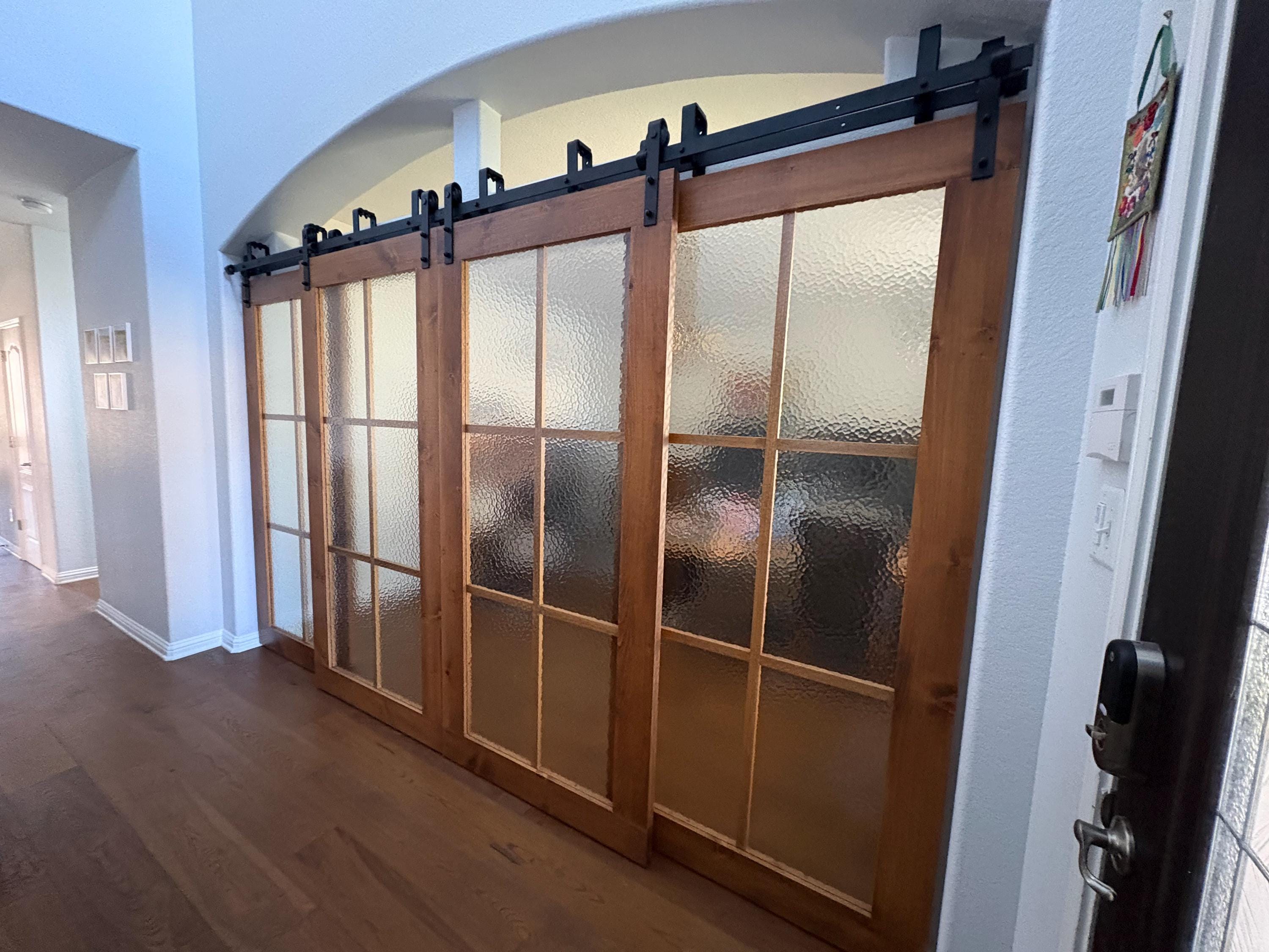 French Style Barn Doors – Any Size – Hardware + Header Included – Sliding Interior Door - Rustic Farmhouse – Custom - Mid Modern - Glass