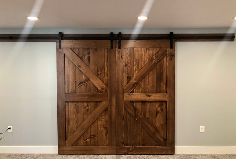 Barn Doors Any Size Hardware And Header Included Sliding Etsy