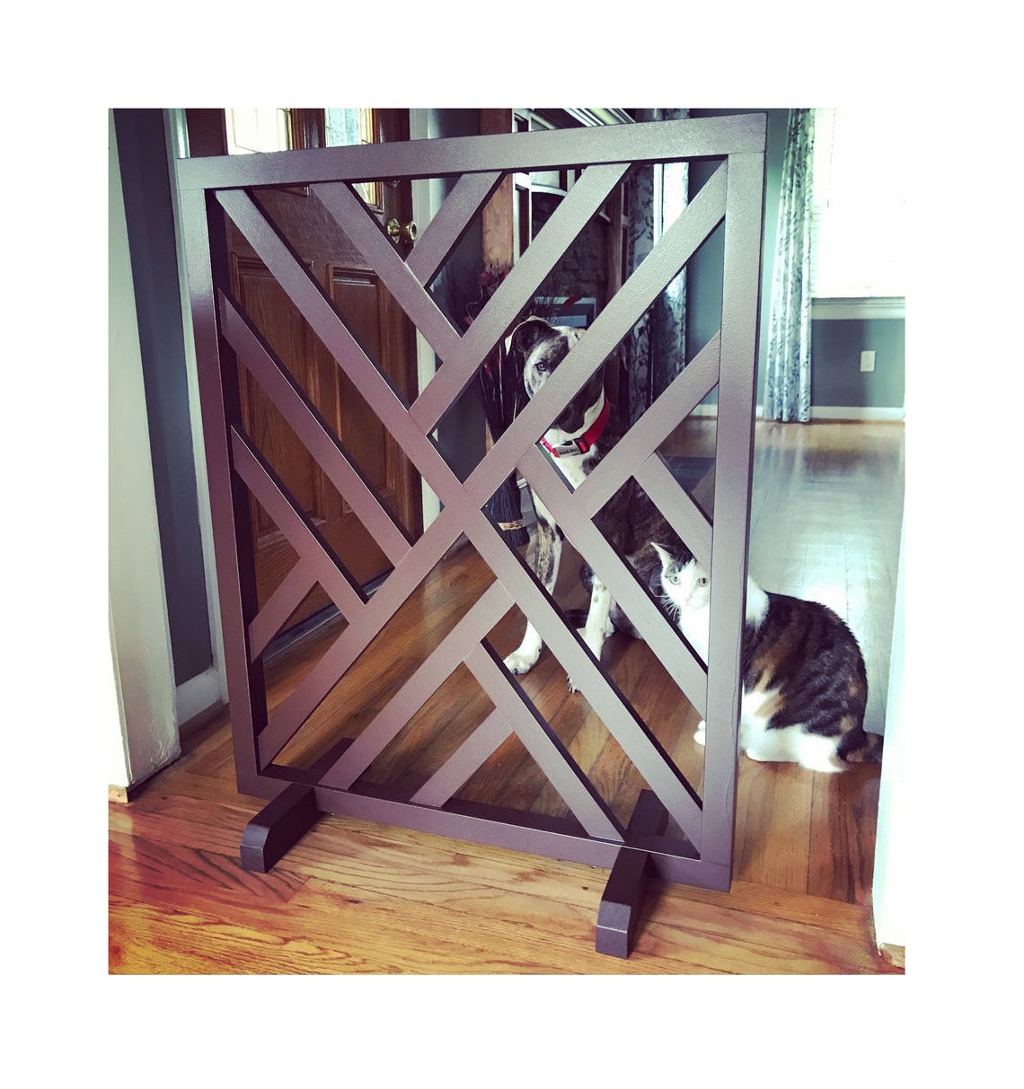 Mid Century Modern Stand Alone Baby Gate Room Divider Pet Etsy