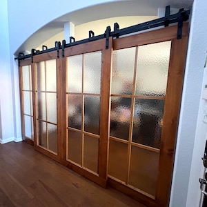 Custom French Glass Barn Door – Sliding Interior Door with Hardware