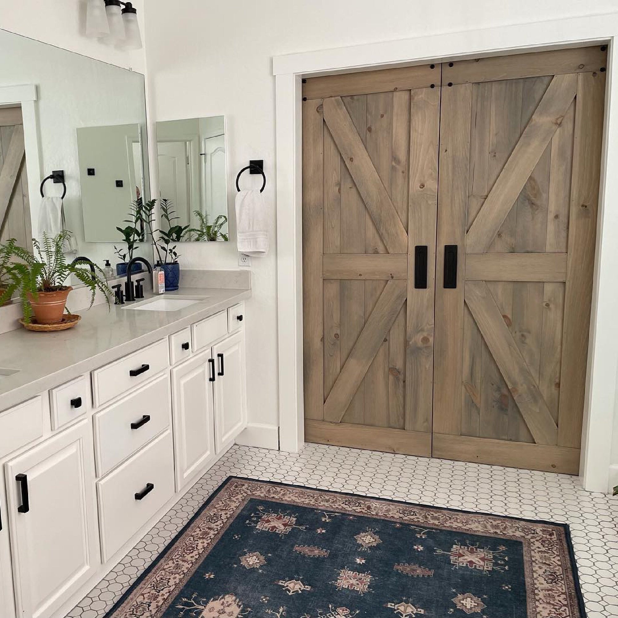 Custom Sliding Barn Doors - Rustic Farmhouse Interior Door With Hardware