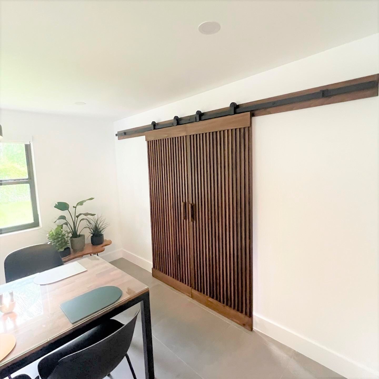 Custom Fluted Barn Doors - Handmade Sliding Door With Hardware