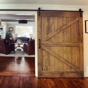 Classic Barn Doors – Any Size – Hardware + Header Included – Interior Sliding Doors - Contemporary - Rustic Farmhouse – Custom Mid Modern