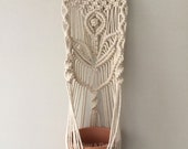 Macrame wall planter, Hanging indoor plant holder, Boho plant pot, bohemian wall decor, driftwood planter