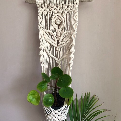 Macrame Wall Hanging Planter Indoor Plant Holder Boho Plant Etsy UK