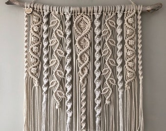 Intricate macrame wall hanging, Bohemian woven wall decor