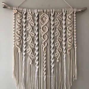 Intricate macrame wall hanging, Bohemian woven wall decor