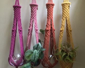 Macrame plant hanger, Moroccan lantern style hanging planter, ceiling plant holder