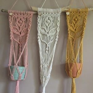 Macrame wall planter, boho hanging plant pot, plant hanger