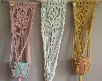 Macrame wall planter, boho hanging plant pot, plant hanger
