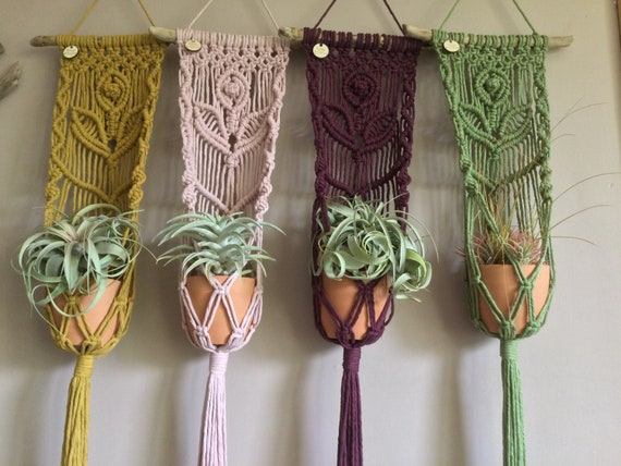 Macrame wall planter, boho hanging plant pot