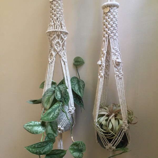 Macrame plant hanger, lantern style planter, indoor plant holder, bohemian plant decor