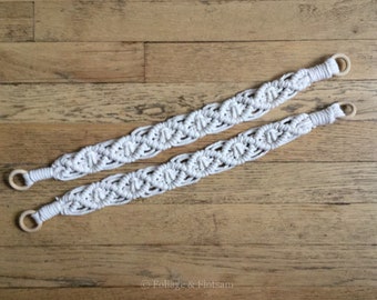 Macrame Curtain Tie Backs: Boho Cotton Knotted Ties