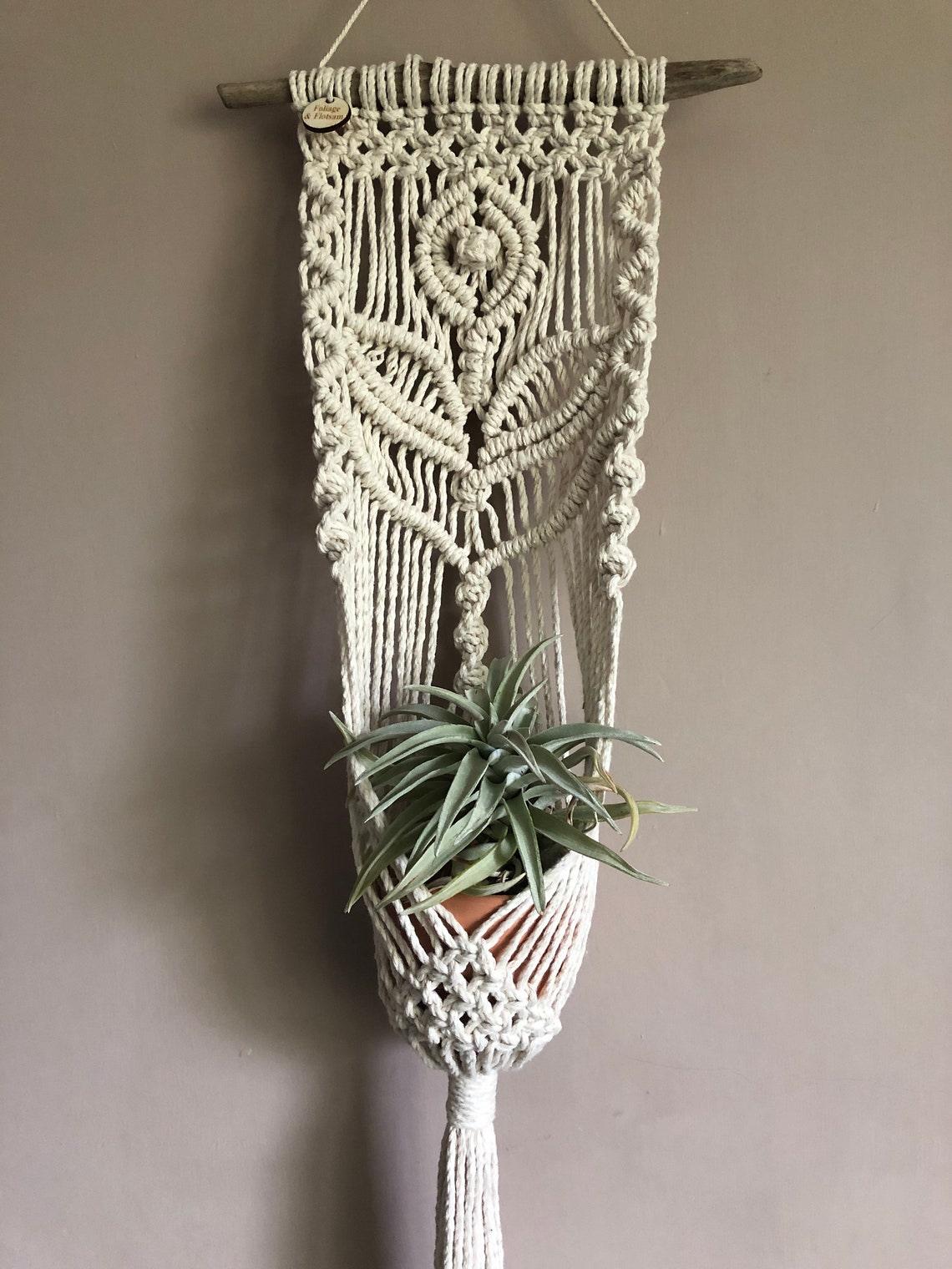 Macrame wall planter Hanging indoor plant holder Boho plant Etsy