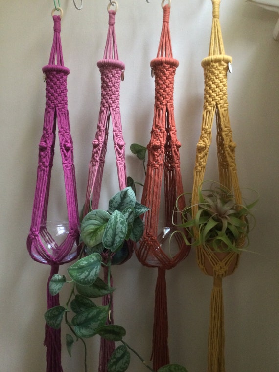 Macrame plant hanger, Moroccan lantern style hanging planter, ceiling plant holder