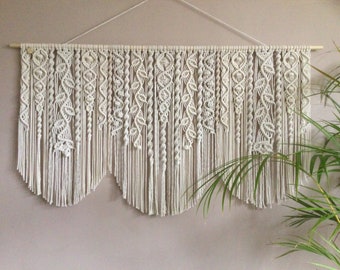 Large macrame wall hanging, bohemian woven wall decor