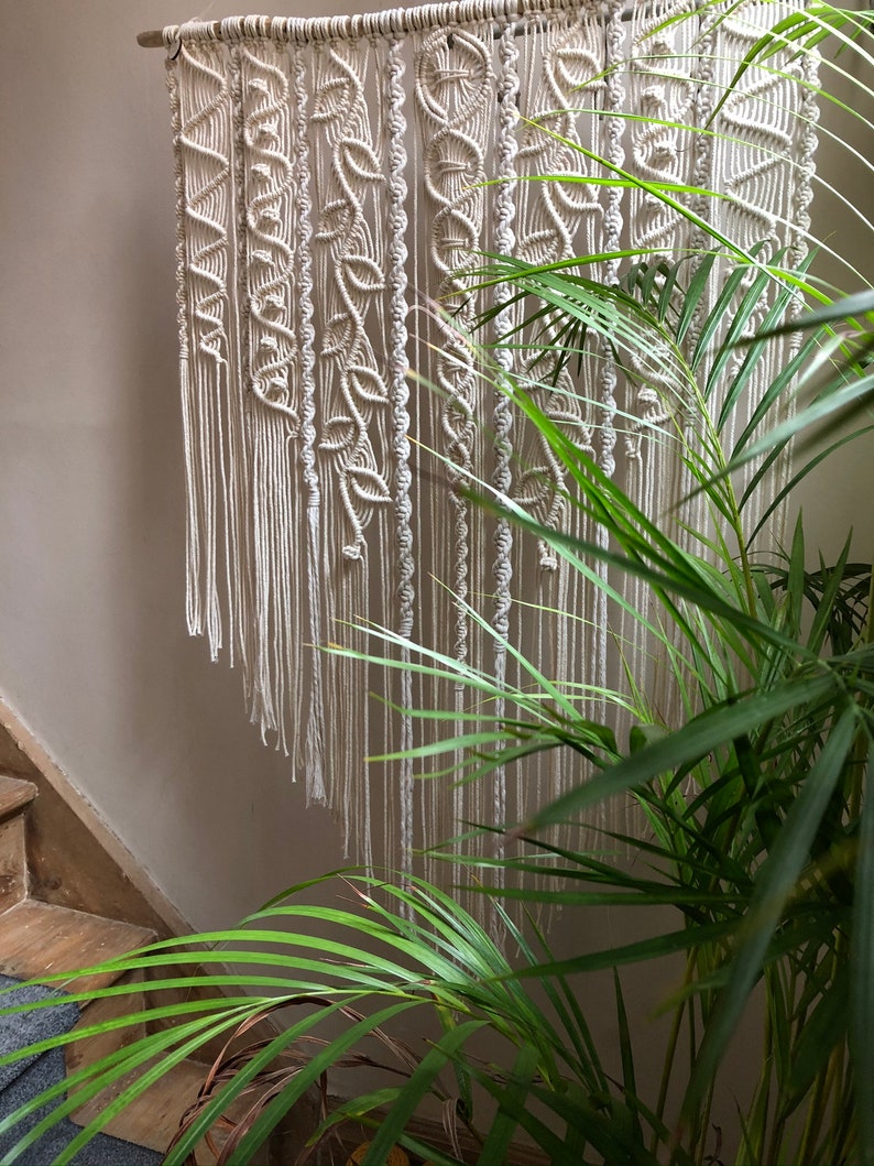 Boheman style macrame wall hangng on a branche country home | Etsy