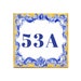 Custom ceramic outdoor-indoor family name sign, house number, address plaque, WC, office, personalized text sign, Portuguese style azulejos