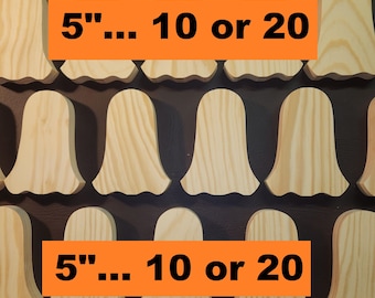 5 Inch Ghost Shapes Halloween Cutouts in packs of 10 or 20