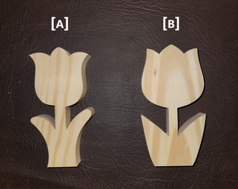 3 Standing Tulip Shapes Unfinished