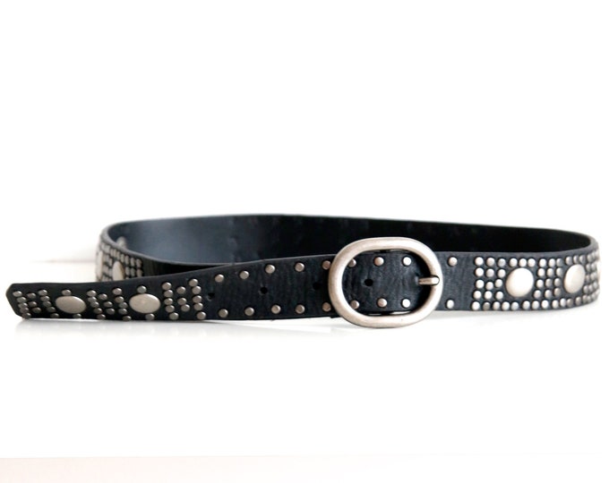 Vintage Extra Small Size Belt Goth Style Belt Black Leather - Etsy