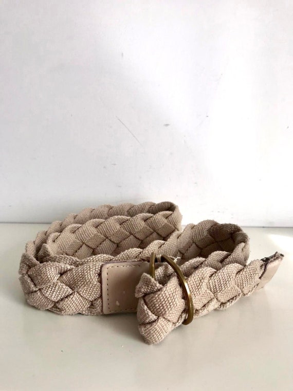 Vintage Braided Woman Belt One Size Vintage Genuine Distressed Braided Leather Hippie Western  main image 4