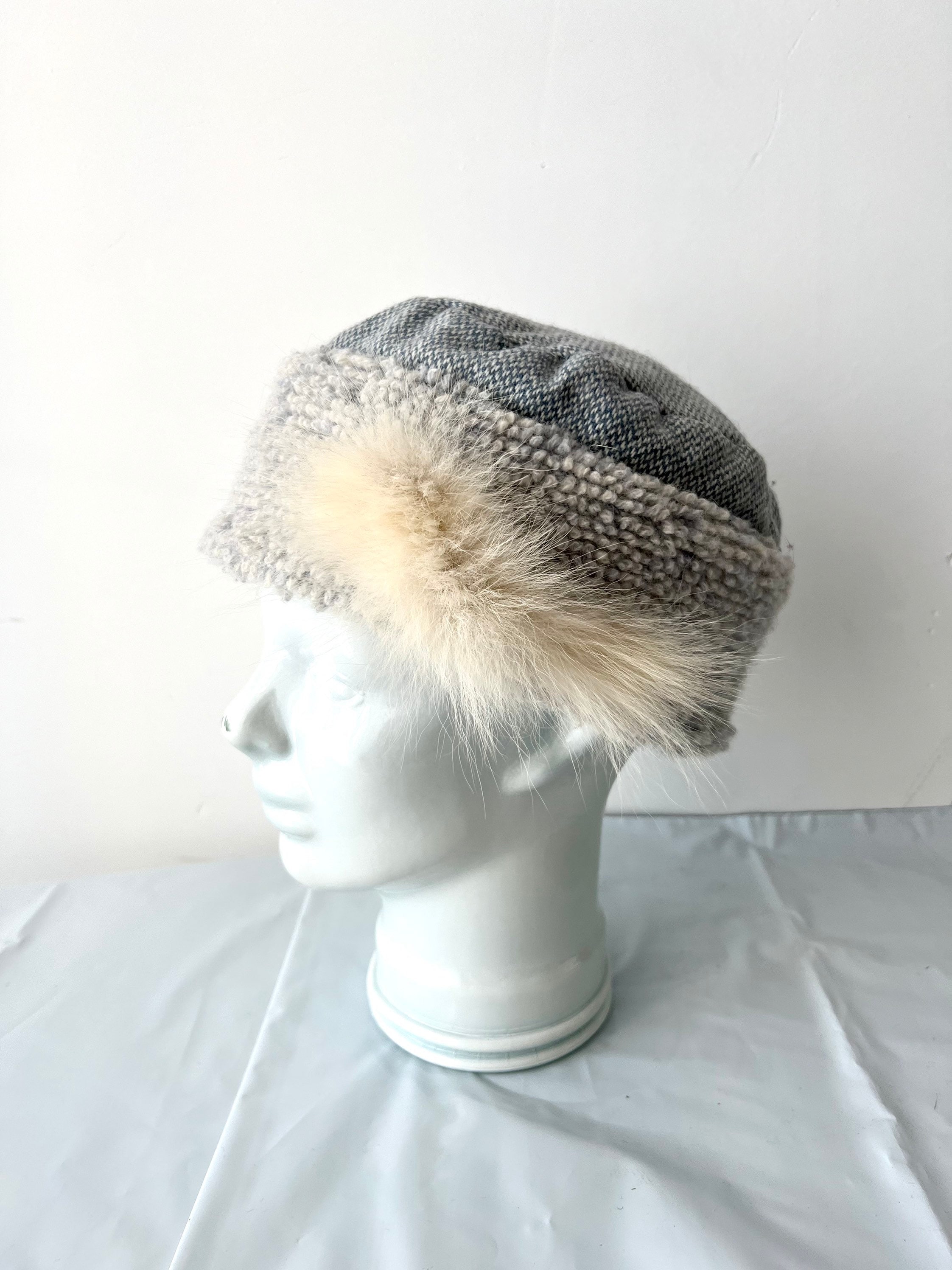 Vintage Baby Blue Hat Russian Lady 