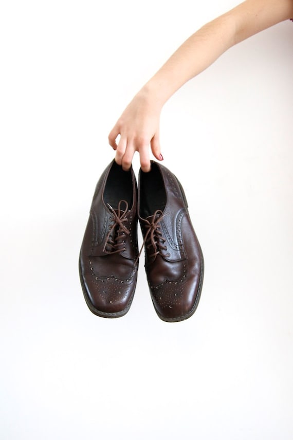Vintage Wingtip Shoes Mens Oxford Shoes Leather Sh