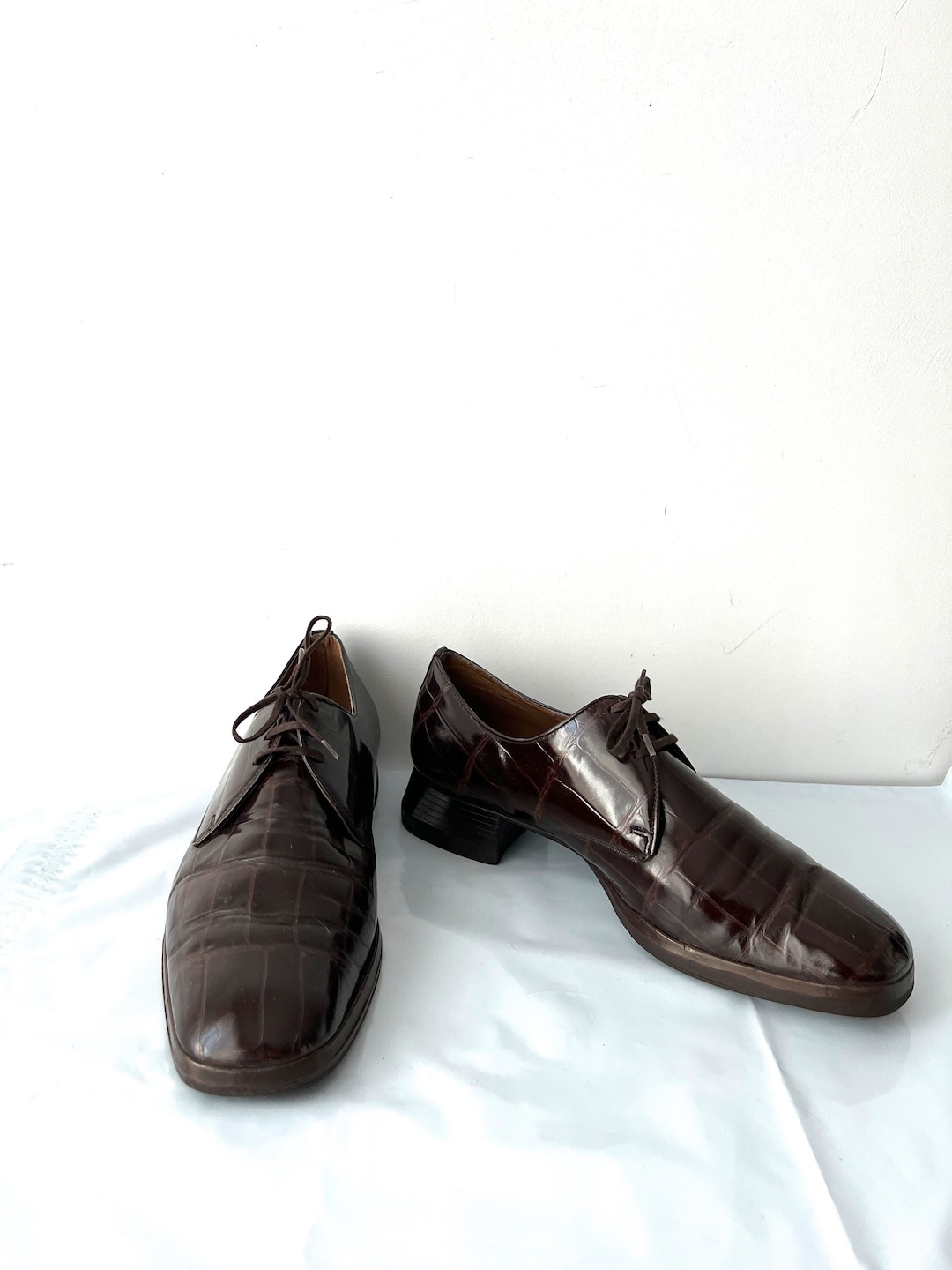 Vintage Mens Oxford Shoes Leather Shoes Brown Shiny Shoes Etsy