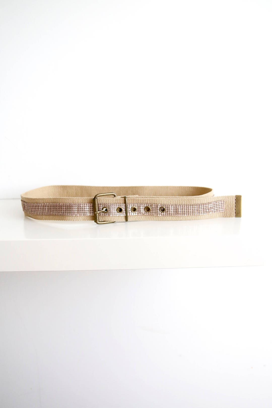 Vintage Canva Belt Beige Belt Femine Canvas Belt Canvas Belt - Etsy