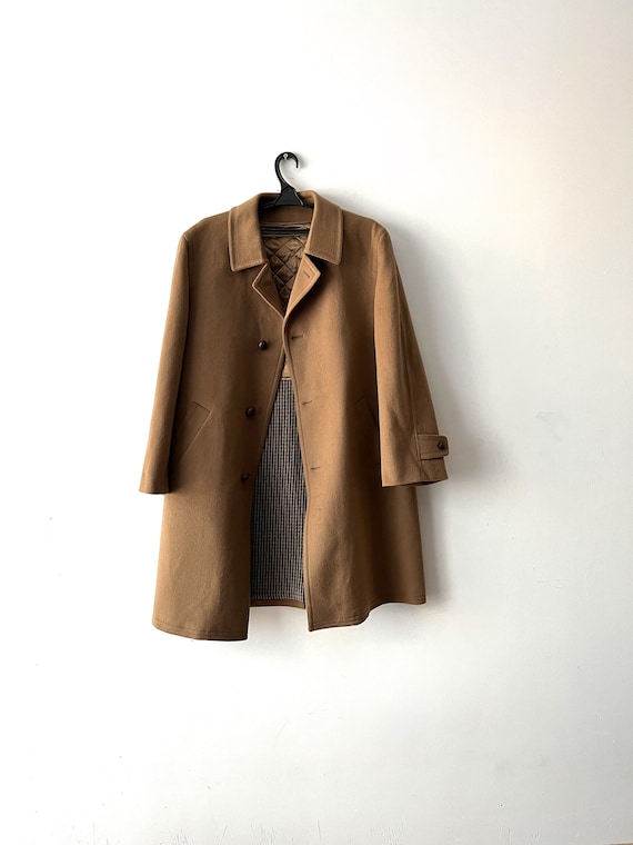 Vintage wool blend cashmere coat Classic business… - image 3