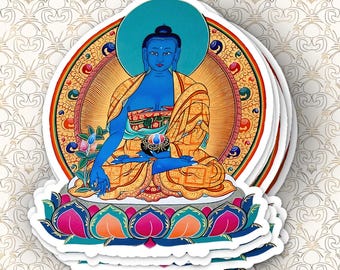 Medicine Buddha Sticker: Healing Buddhist Art Decal