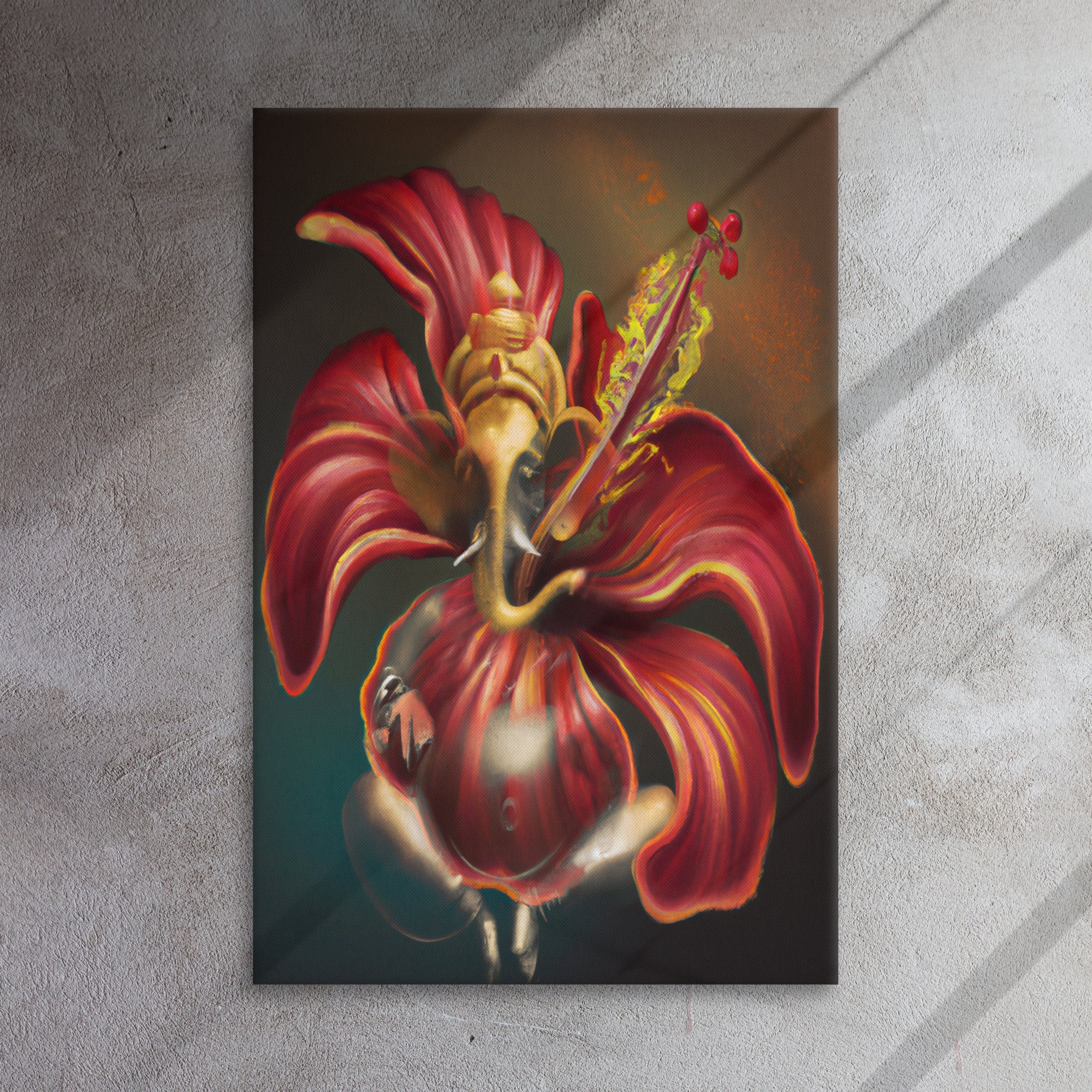 Ganesh in Bloom Canvas Print: Surreal Yoga Altar Art - Etsy
