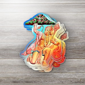 Holographic Hanuman Die-Cut Sticker - Hindu Symbol of Strength and Devotion