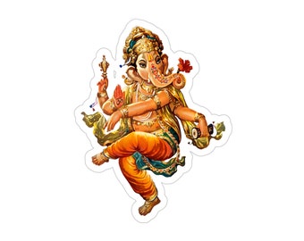Hindu God Ganesha Transparent Sticker | Vinyl Decal | Hindu Art Sticker