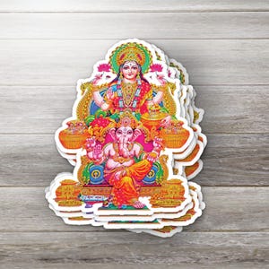 Lakshmi Ganesha Sticker Hindu Decal for Water bottles Yoga Meditation