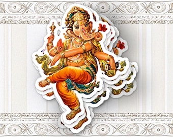 Ganesha Sticker: Hindu Elephant God Die-Cut Vinyl Decal