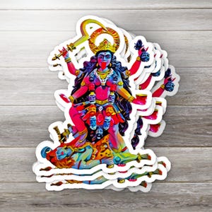 Hindu Goddess Kali Art Sticker for Yoga Decor and Divine Inspiration