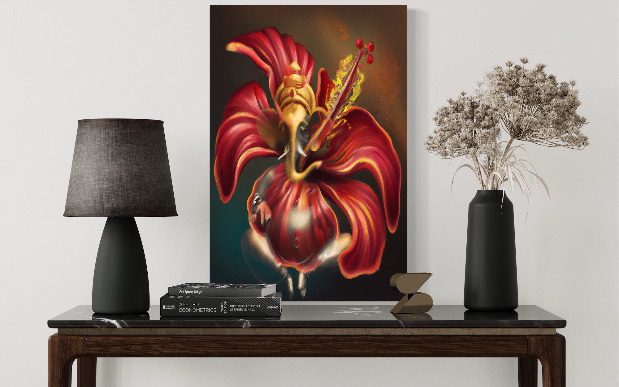 Ganesh in Bloom Canvas Print: Surreal Yoga Altar Art - Etsy