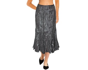 JOSEPH RIBKOFF Vintage Elegant Knitter Crash Midi Skirt Tulip Skirt Shiny Black NEW Size 36 38 S