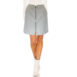 Warm office business winter skirt wool skirt with side pockets light gray NEW size 40 42