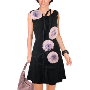 Layered look felt necklace felt scarf flower garland felt wool felt flower 230 cm Long NEW