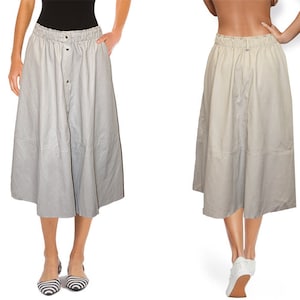 80s 90s vintage leather look faux leather soft skirt midi skirt boot skirt NEW size 38 40 M