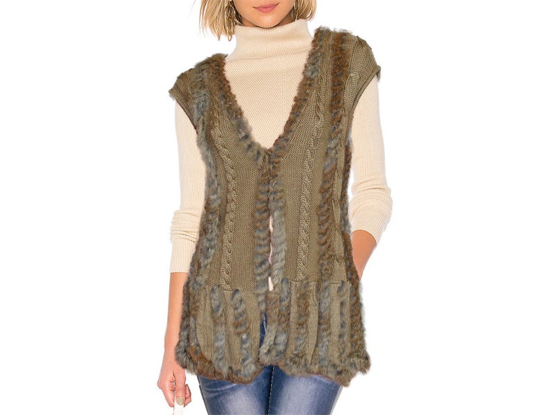 rabbit fur vests