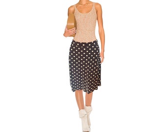 KING LOUIE Vintage Stretch Wrinkle-Free Pleated Polka Dots Skirt Knee-Length NEW Size 40 42