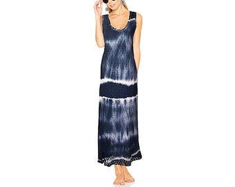 Boho hippie batik dress a la Ibiza jersey tube dress lace dress maxi dress NEW gr.36 38