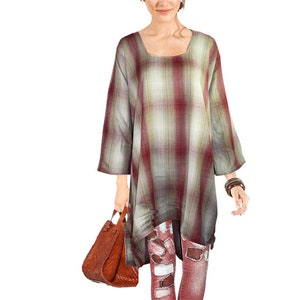 Upcycled LayerEd Look Unique Long Tunic Longpulli Warm Cuddly NEW Gr.56 58