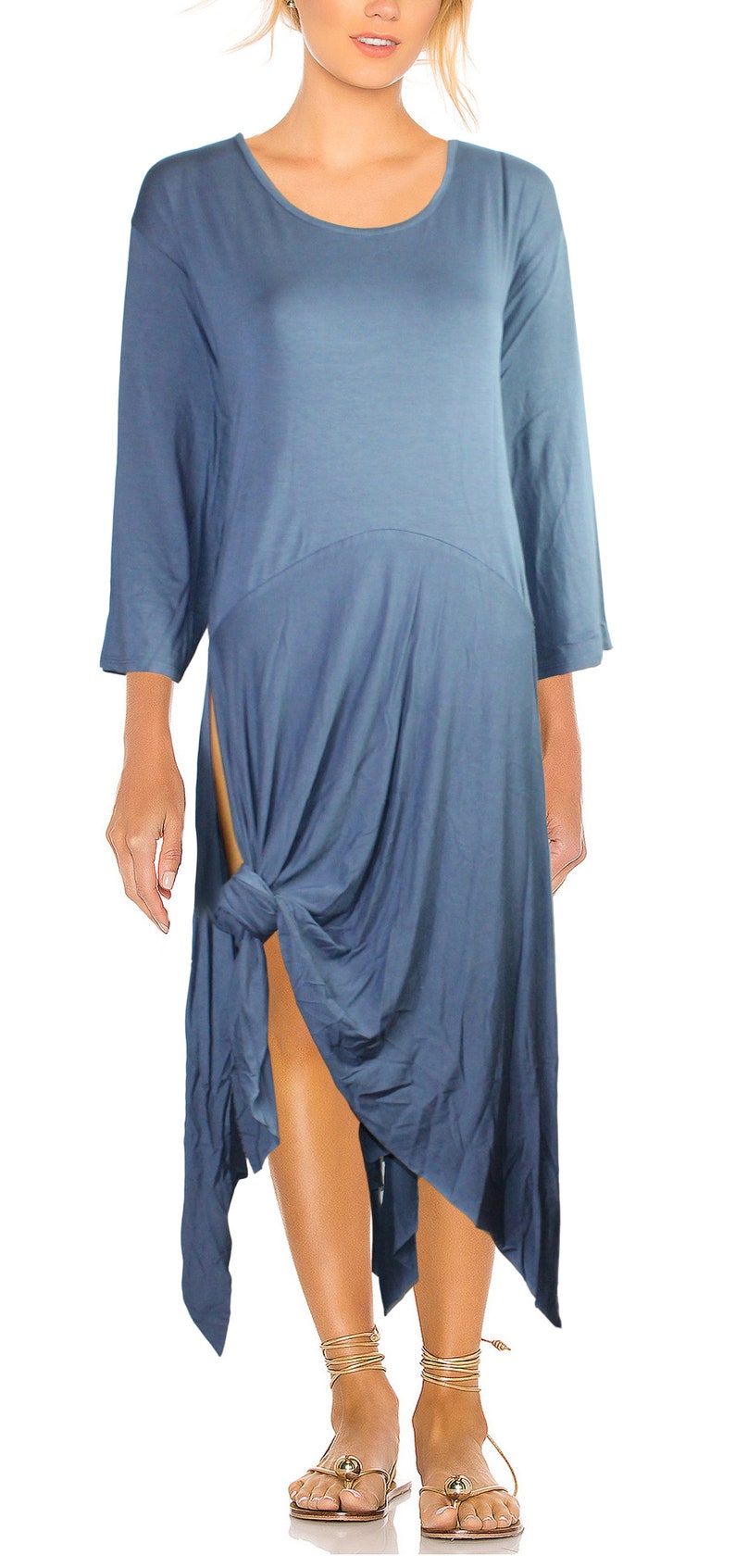 STRETCH Tip LayerEd Look Jersey A-Line Shirt Dress Dress Long Tunic Comfortable Gr.56/58 XXL image 4