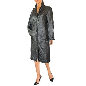 Vintage Fine Nappa Genuine Leather Trenchcoat Coat Light Padded NEW Gr.40